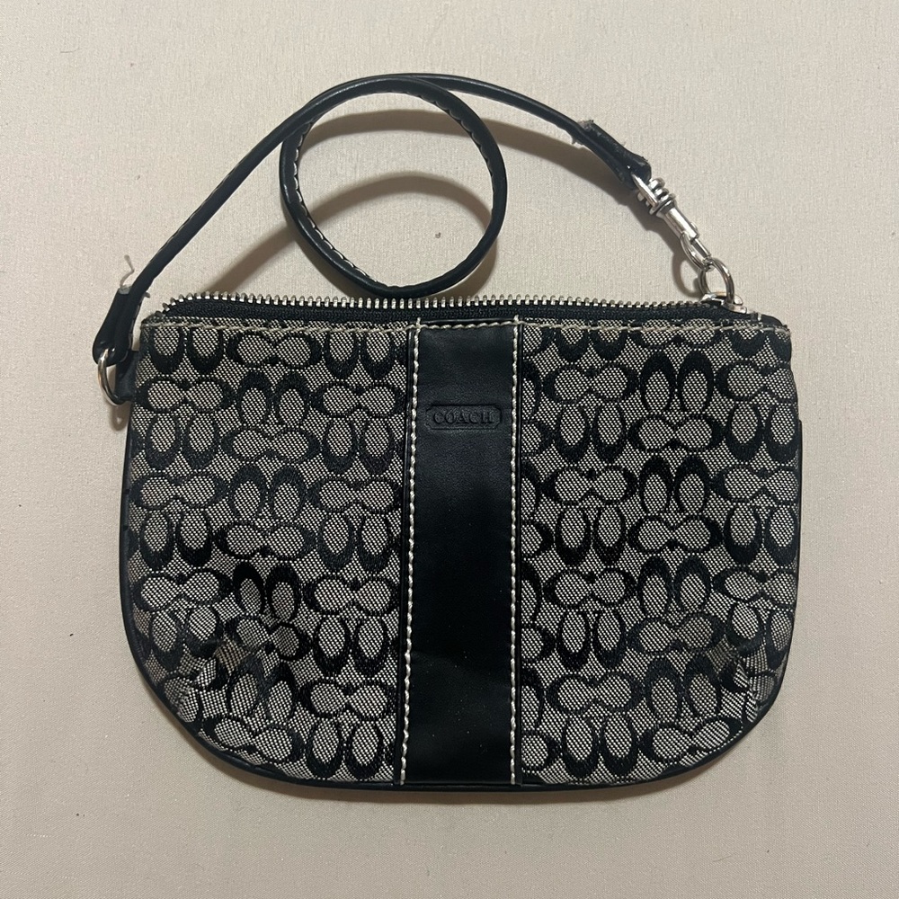 Coach Black and Gray Wristlet